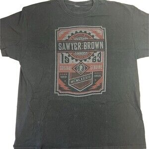 Vintage Sawyer Brown 1983 "Farm Boy Farm Girl" Band T-Shirt Black No Size Tag